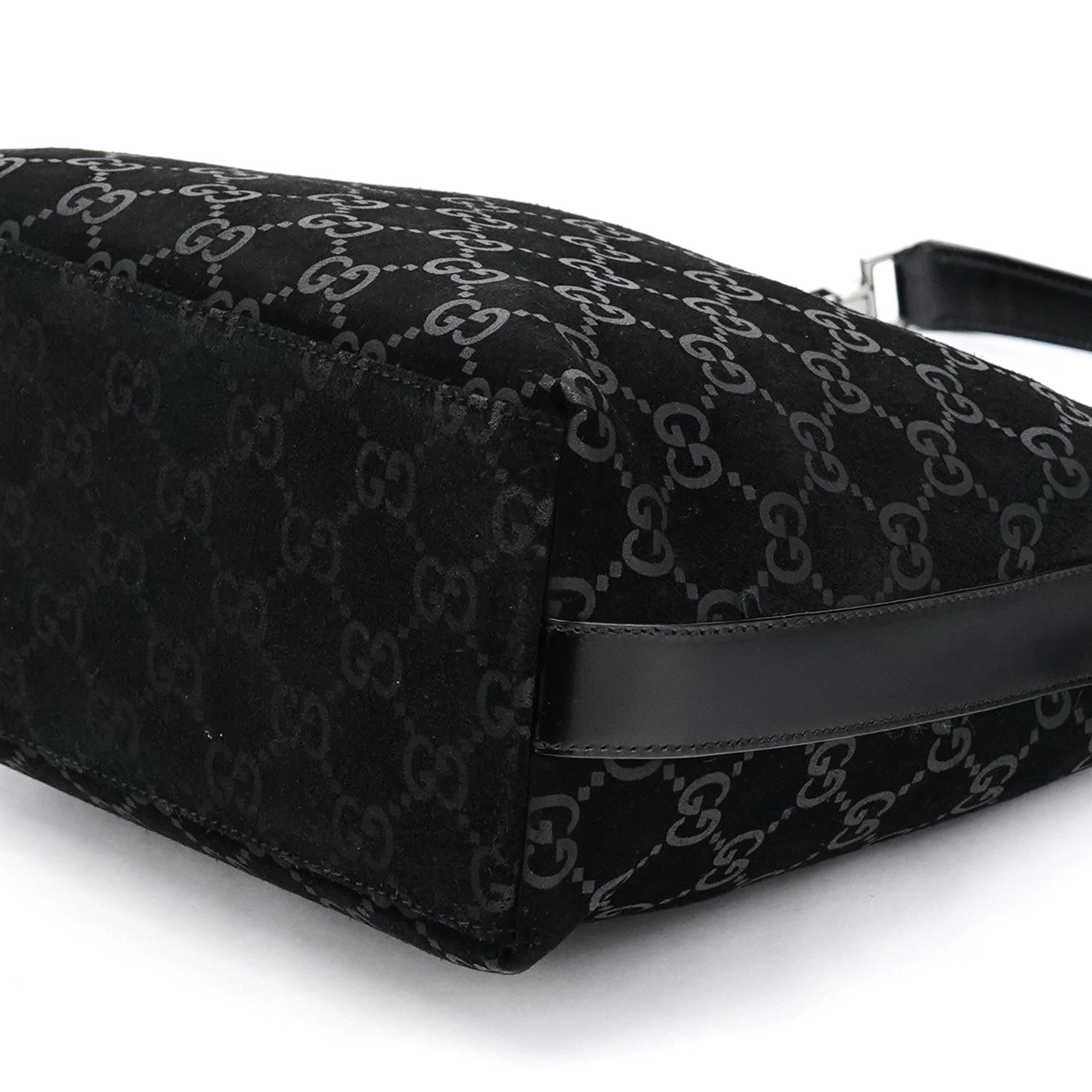 Gucci 1997 Black GG Suede Shoulder Bag – Rediscover Vintage
