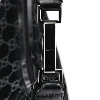 Gucci 1997 Black GG Suede Shoulder Bag