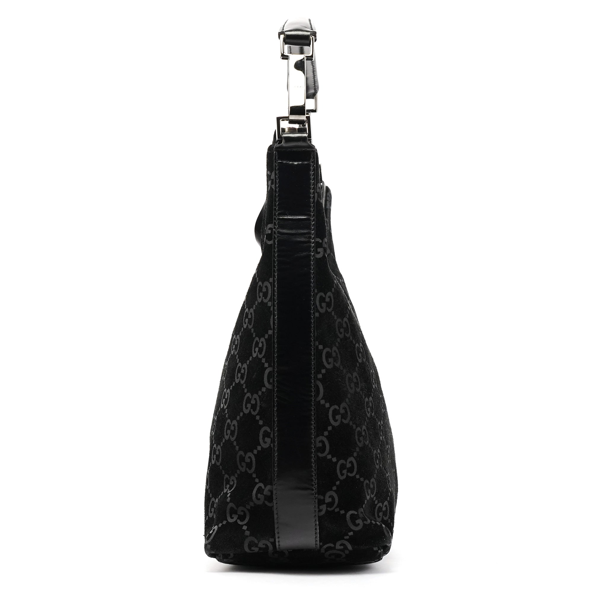 Gucci 1997 Sac porté épaule en daim GG noir