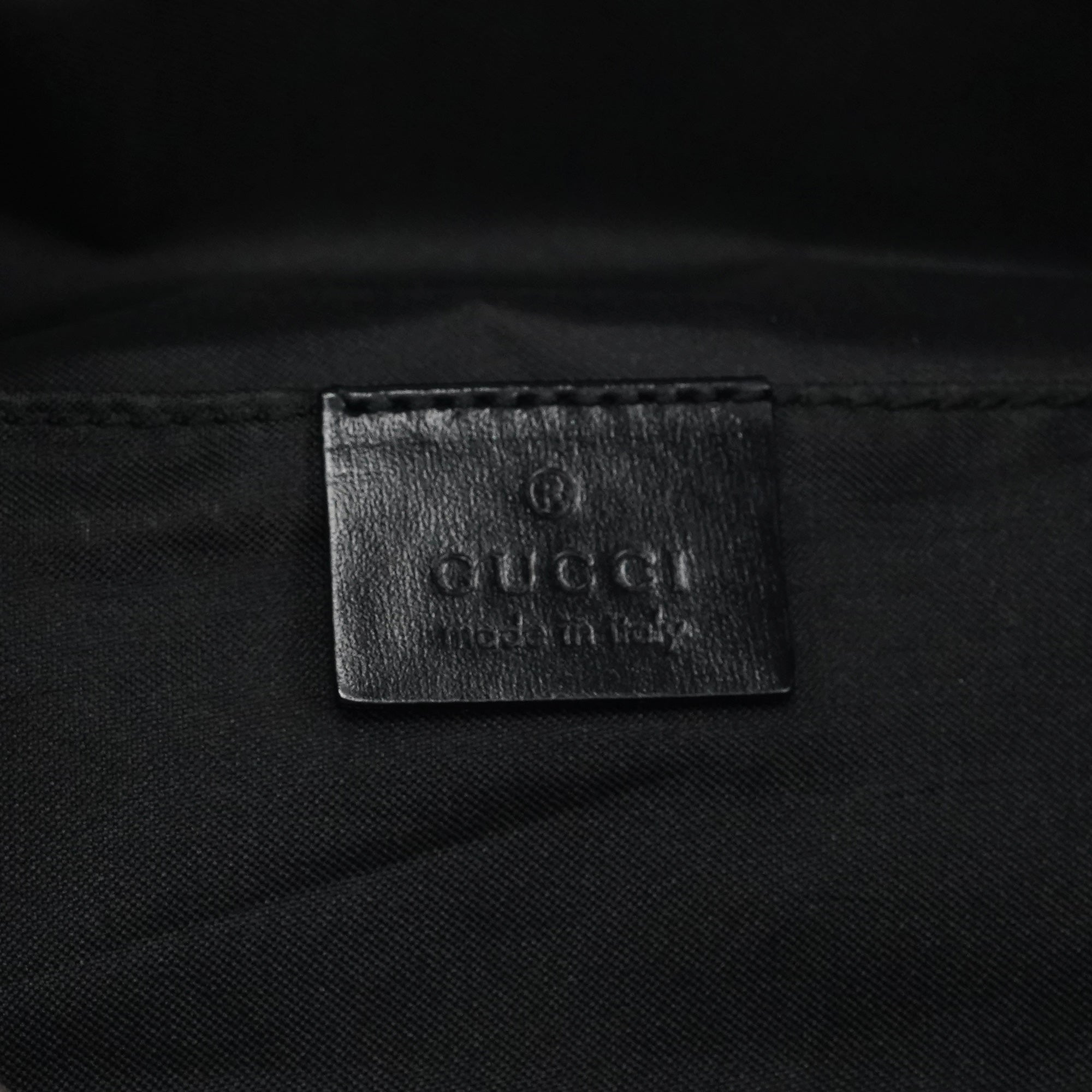 Gucci 1997 Black GG Suede Shoulder Bag