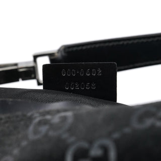 Gucci 1997 Black GG Suede Shoulder Bag
