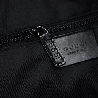 Gucci 1997 Black GG Suede Shoulder Bag