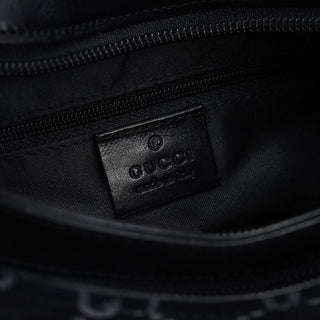 Gucci 1997 Black GG Suede Shoulder Bag