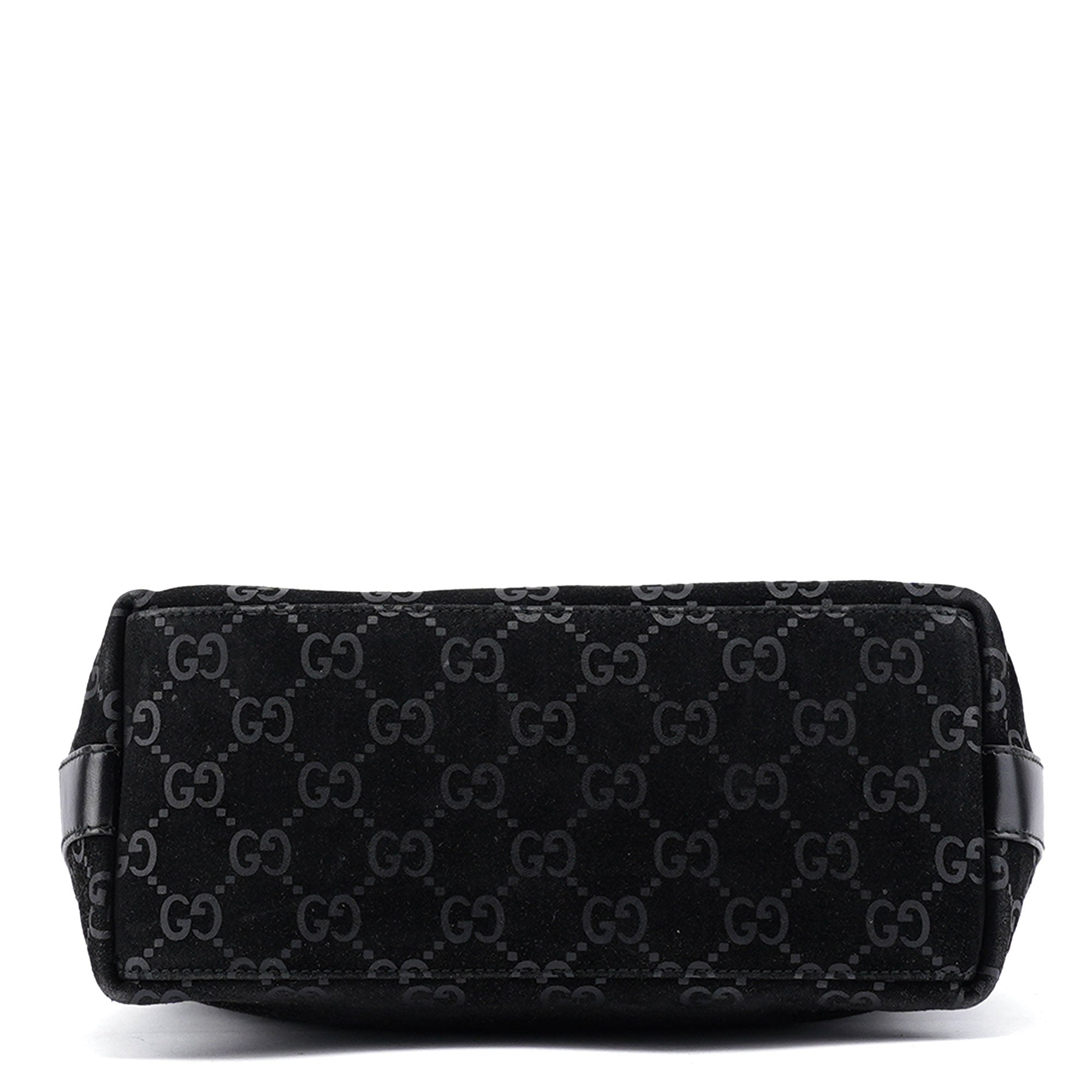 Gucci 1997 Sac porté épaule en daim GG noir