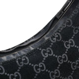 Gucci 1997 Black GG Suede Shoulder Bag