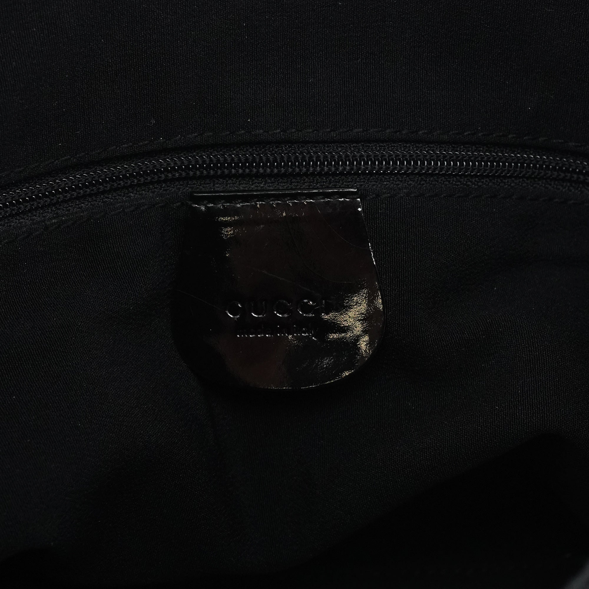 Gucci 1997 Black GG Velvet Shoulder Bag