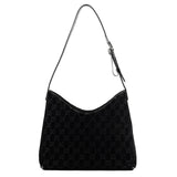 Gucci 1997 Black GG Velvet Shoulder Bag
