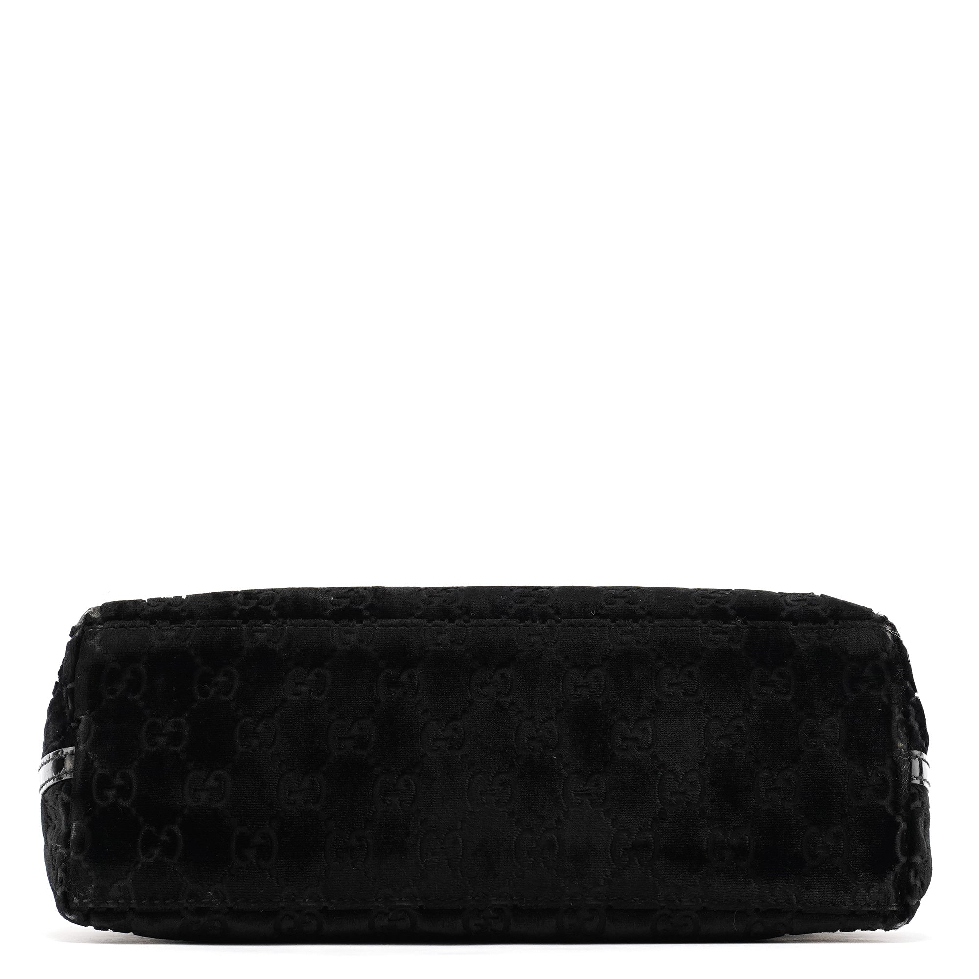 Gucci 1997 Black GG Velvet Shoulder Bag