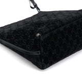 Gucci 1997 Black GG Velvet Shoulder Bag