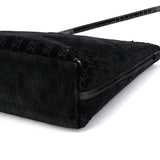 Gucci 1997 Black GG Velvet Shoulder Bag