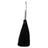 Gucci 1997 Black GG Velvet Shoulder Bag