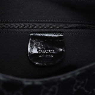 Gucci 1997 Black GG Velvet Shoulder Bag