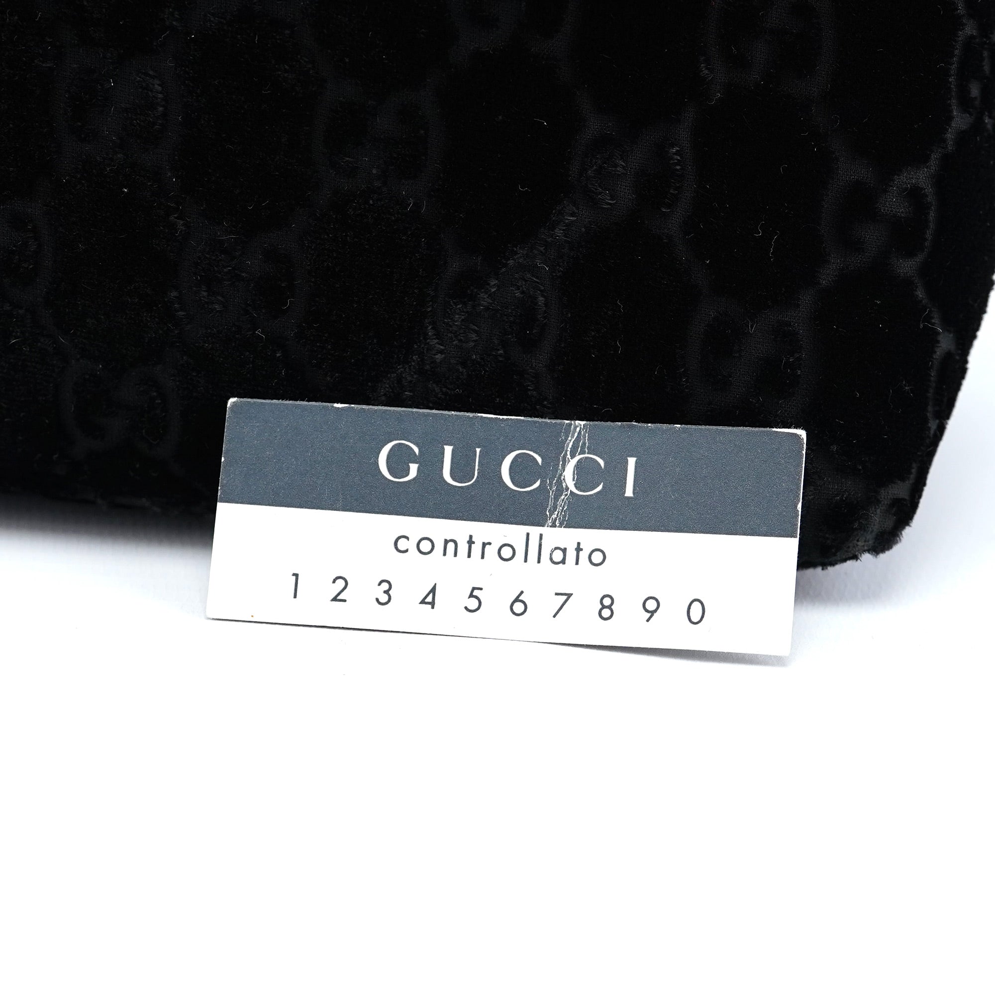 Gucci 1997 Black GG Velvet Shoulder Bag