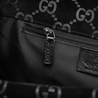 Gucci 1997 Black Jackie Suede GG Backpack