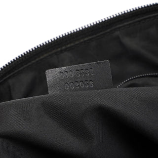 Gucci 1997 Black Suede GG Bamboo Shoulder Bag