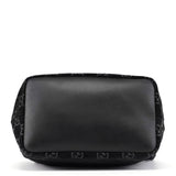 Gucci 1997 Black Suede GG Bamboo Shoulder Bag