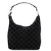 Gucci 1997 Black Suede GG Hobo Shoulder Bag