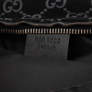 Gucci 1997 Black Suede GG Hobo Shoulder Bag