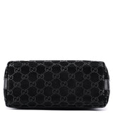 Gucci 1997 Black Suede GG Shoulder Bag
