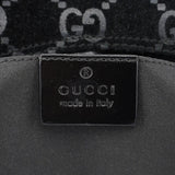 Gucci 1997 Black Suede GG Shoulder Bag