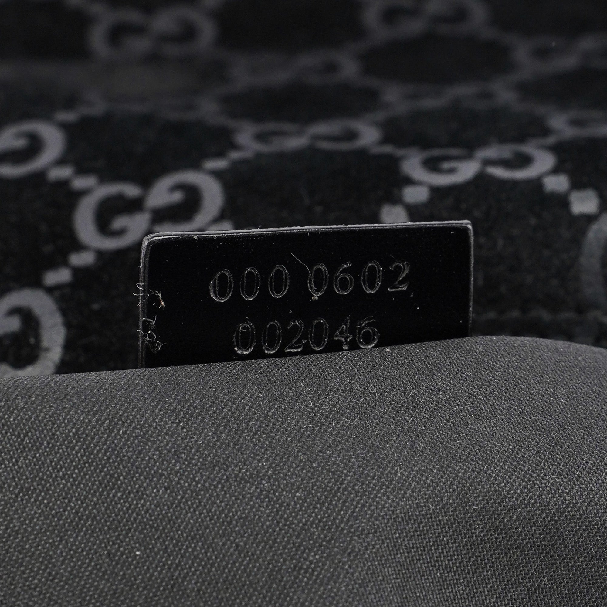Gucci 1997 Black Suede GG Shoulder Bag