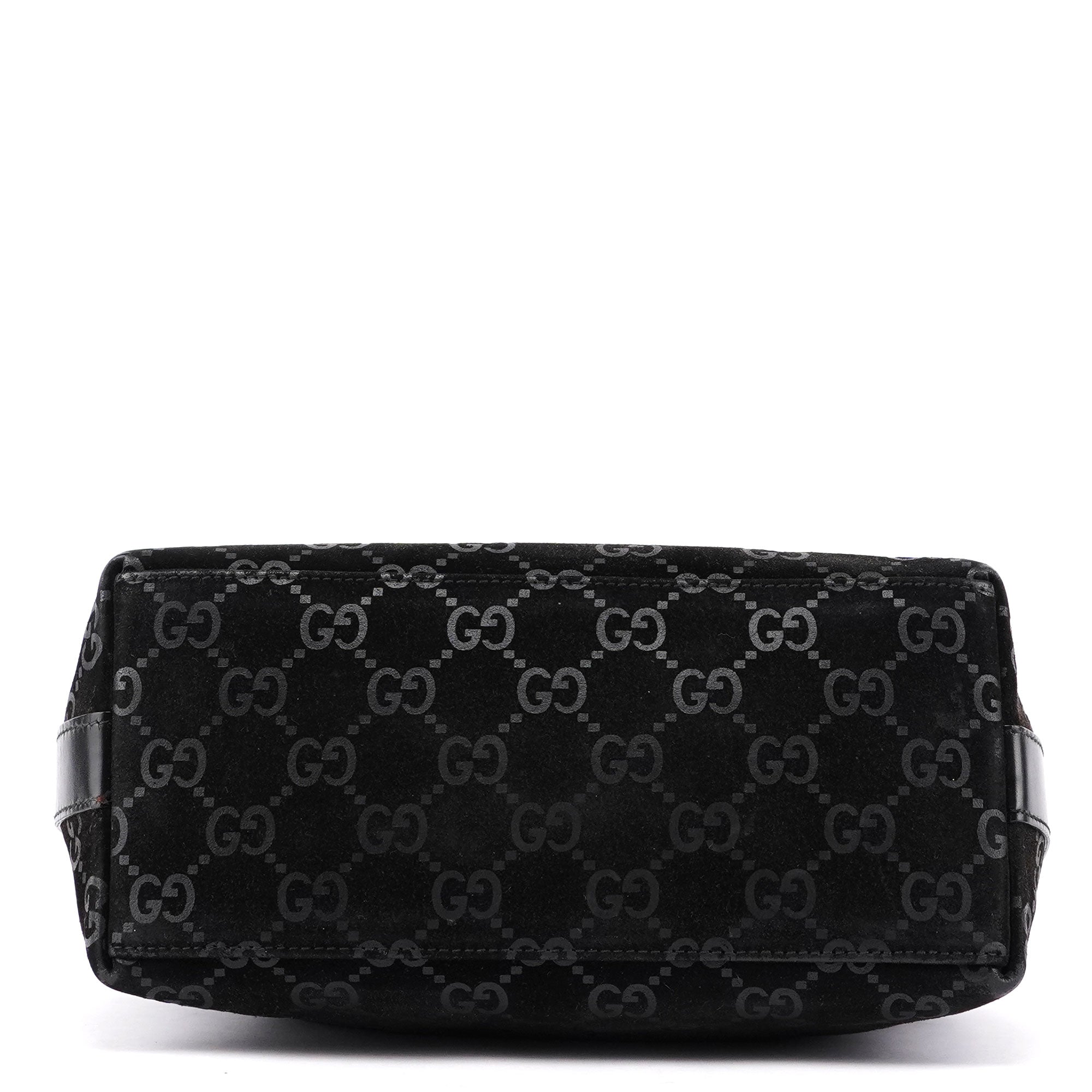 Gucci 1997 Schultertasche aus schwarzem GG Veloursleder