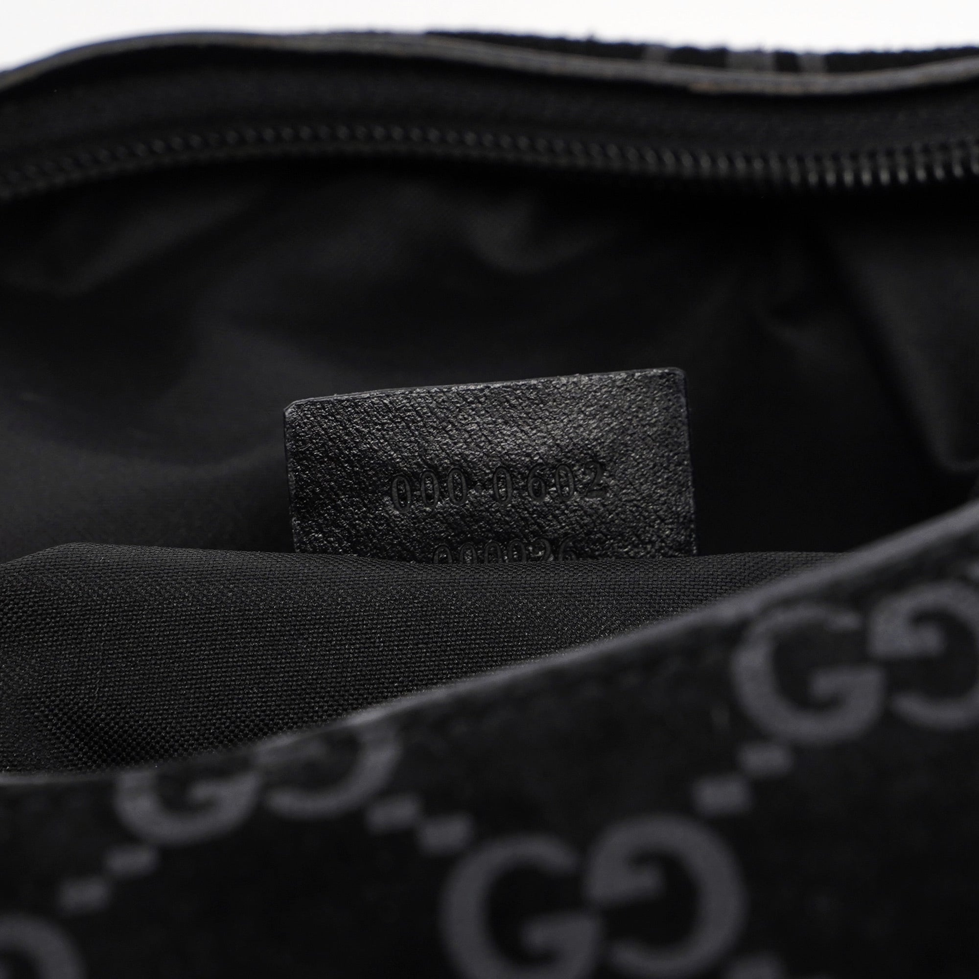 Gucci 1997 Black Suede GG Shoulder Bag