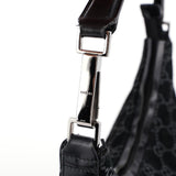 Gucci 1997 Black Suede GG Shoulder Bag
