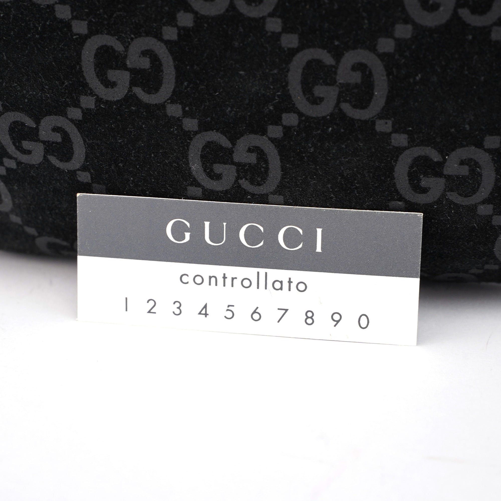 Gucci 1997 Black Suede GG Shoulder Bag