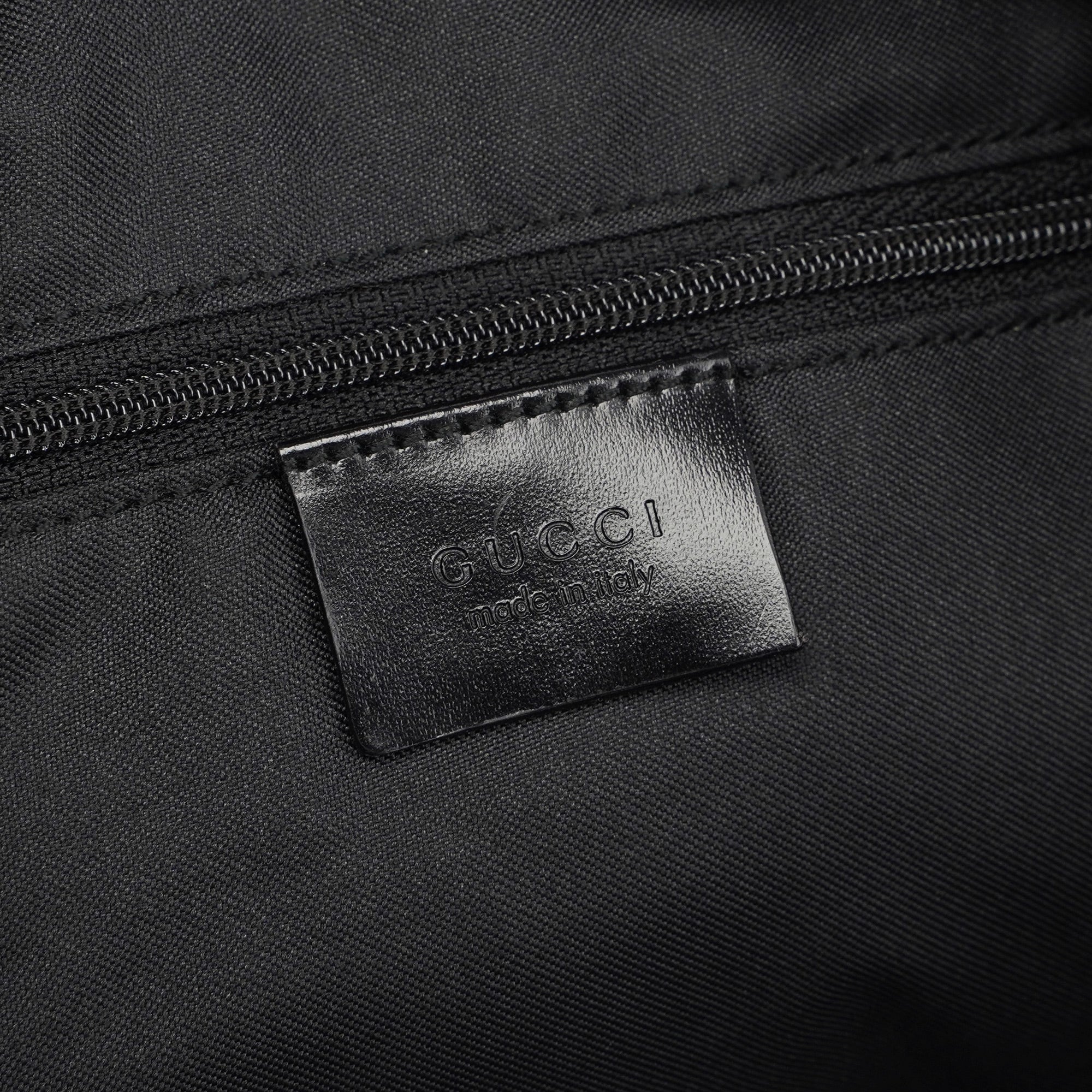 Gucci 1997 Black Suede GG Shoulder Bag