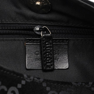 Gucci 1997 Black Suede GG Shoulder Bag