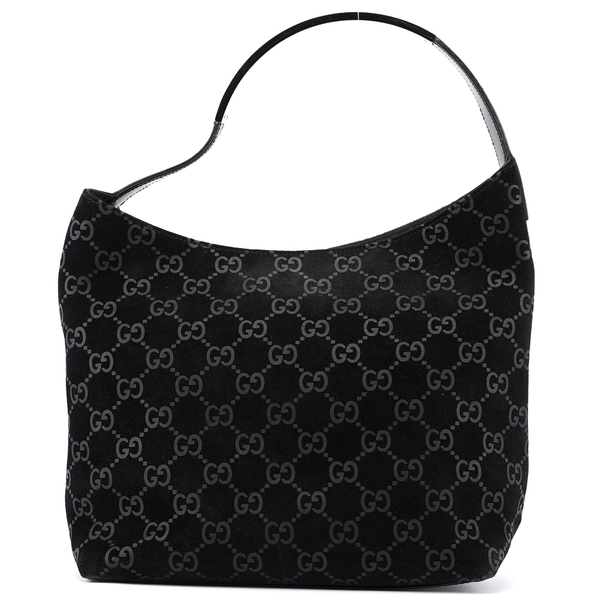 Gucci 1997 Sac porté épaule GG en daim noir