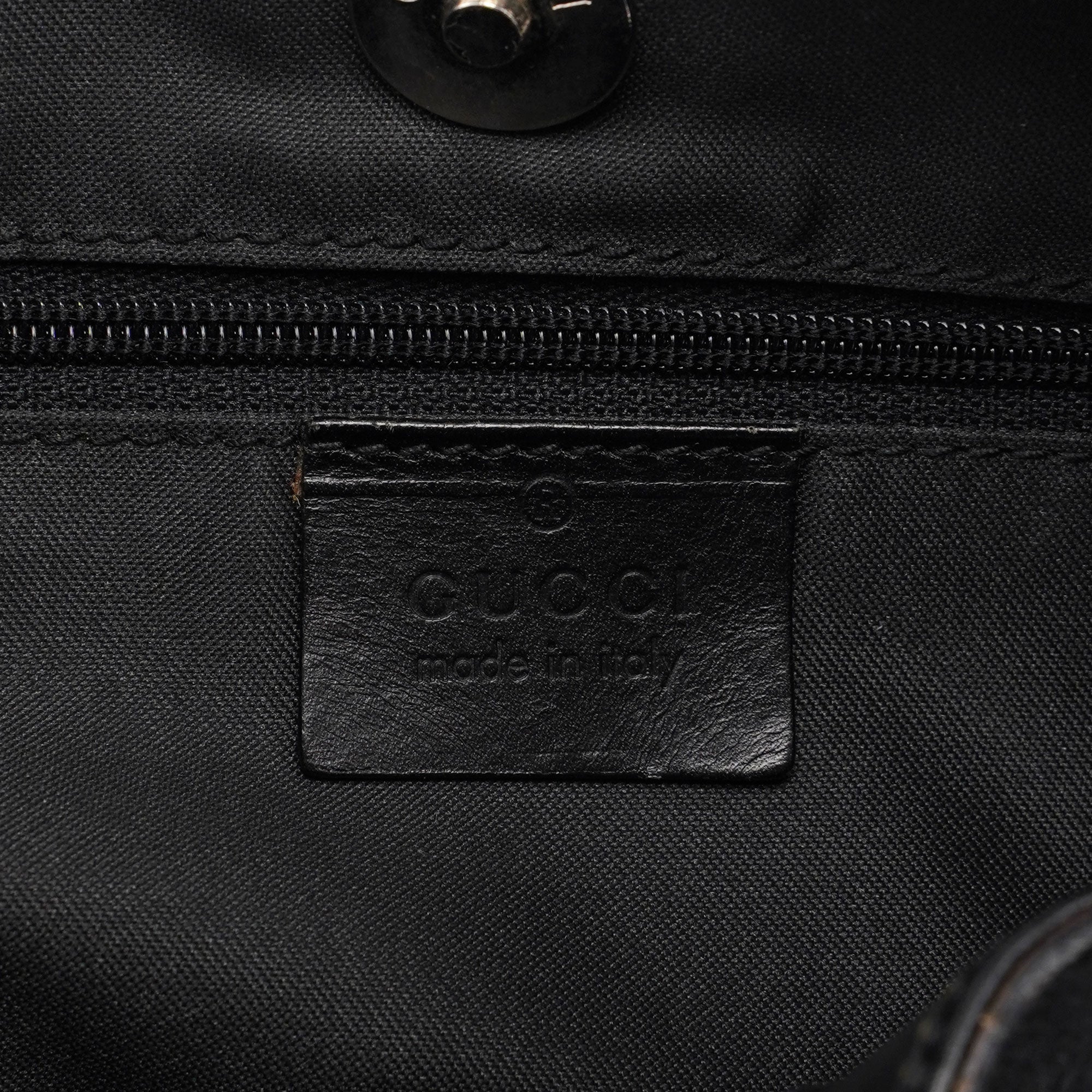 Gucci 1997 Black Suede GG Shoulder Bag