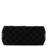 Gucci 1997 Black Suede GG Shoulder Bag