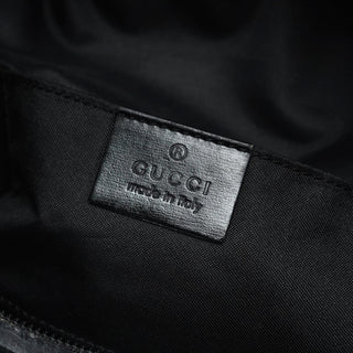 Gucci 1997 Black Suede GG Shoulder Bag