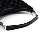 Gucci 1997 Black Suede GG Shoulder Bag