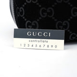 Gucci 1997 Black Suede GG Shoulder Bag