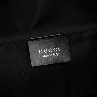 Gucci 1997 Black Suede GG Shoulder Bag