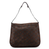 Gucci 1997 Brown GG Suede Horsebit Shoulder Bag