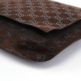 Gucci 1997 Brown GG Suede Horsebit Shoulder Bag