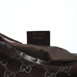 Gucci 1997 Brown GG Suede Shoulder Bag
