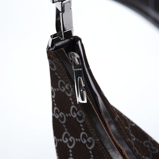 Gucci 1997 Brown GG Suede Shoulder Bag