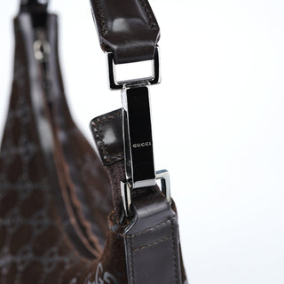 Gucci 1997 Brown GG Suede Shoulder Bag