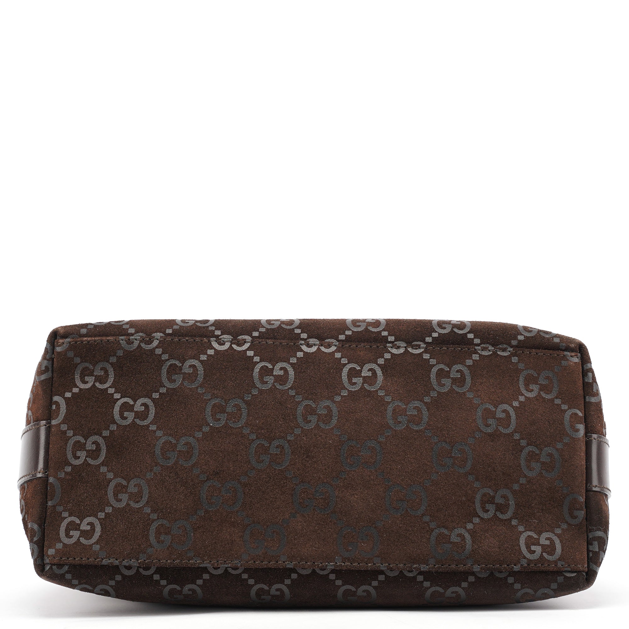 Gucci 1997 Brown GG Suede Shoulder Bag