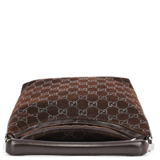 Gucci 1997 Brown GG Suede Shoulder Bag