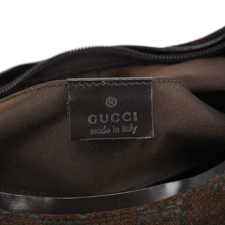 Gucci 1997 Brown GG Suede Shoulder Bag