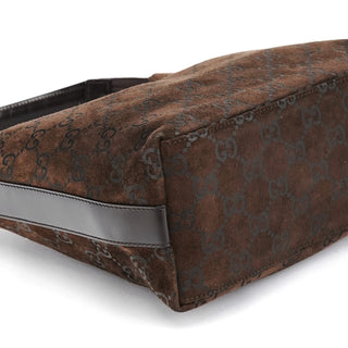 Gucci 1997 Brown GG Suede Shoulder Bag