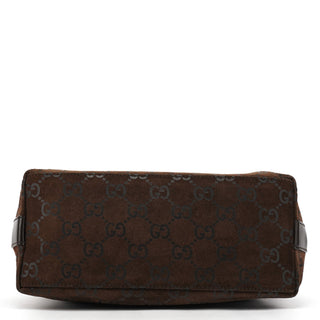Gucci 1997 Brown GG Suede Shoulder Bag