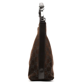 Gucci 1997 Brown GG Suede Shoulder Bag
