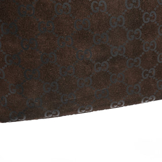 Gucci 1997 Brown GG Suede Shoulder Bag